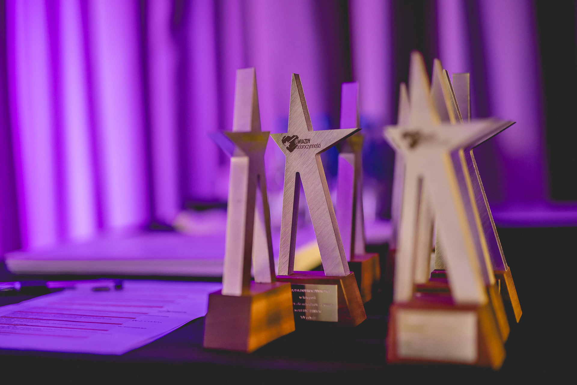 Zdjęcie przedstawiające statuetki wręczane laureatom Plebiscytu